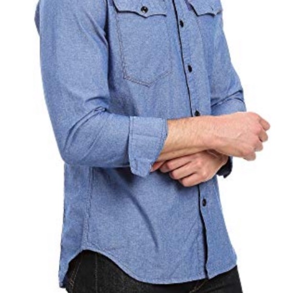 zip up denim shirt